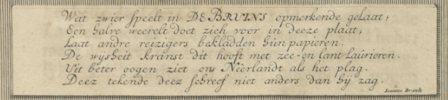 tekst onder portret C. de Bruyn